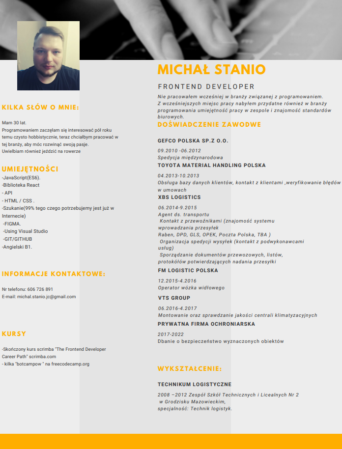 Michał Stanio Cv